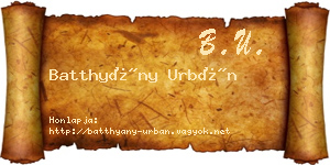 Batthyány Urbán névjegykártya